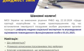 Реформа МСЕК та впровадження оцінювання функціонування